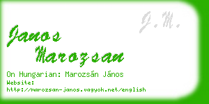 janos marozsan business card